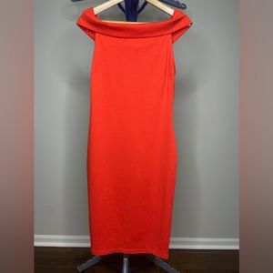 Off Shoulders Deep Orange AKIRA Dress